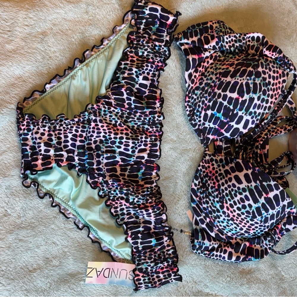Colorful Animal Print Bikini Set